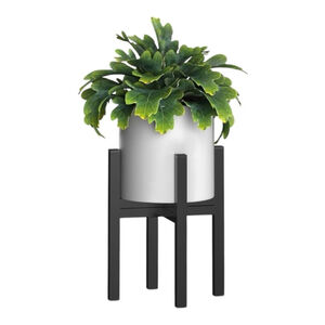 NIB Plant Stand Black Modern Design Up to 12in Wide Planter Adjustable Height
